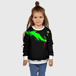 Свитшот детский Color black green red, цвет: 3D-белый — фото 2