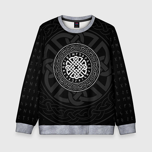 Детский свитшот Оберег в узоре и руны / 3D-Меланж – фото 1