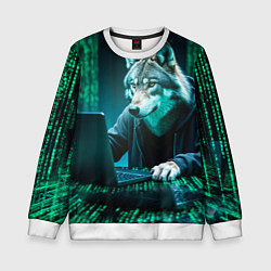 Детский свитшот Волк хакер
