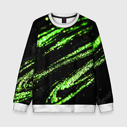 Детский свитшот Зеленые блестки на черном