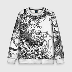 Детский свитшот Татуировка дракона на белом