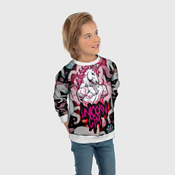 Свитшот детский Единорог gym, цвет: 3D-белый — фото 2