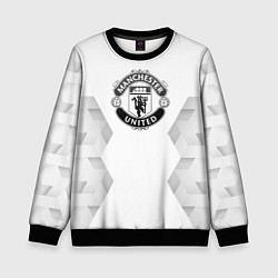 Свитшот детский Manchester United white poly, цвет: 3D-черный