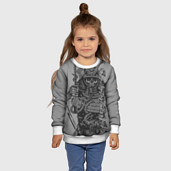 Свитшот детский Мертвый самурай призрак, цвет: 3D-белый — фото 2