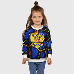 Свитшот детский Золотой герб РФ и желтые полосы, цвет: 3D-белый — фото 2