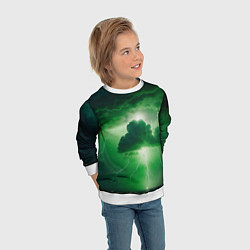 Свитшот детский Зелёный гром, цвет: 3D-белый — фото 2