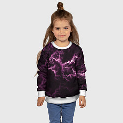 Свитшот детский Lightning pink glow, цвет: 3D-белый — фото 2