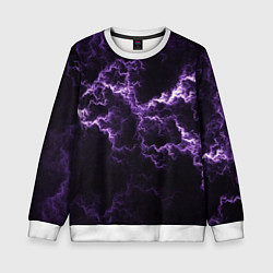 Свитшот детский Lightning purple flicker, цвет: 3D-белый