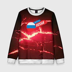Свитшот детский Russia красные плиты, цвет: 3D-белый