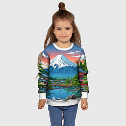 Свитшот детский Япония гора, цвет: 3D-белый — фото 2