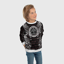 Свитшот детский Дерево жизни и древние руны, цвет: 3D-белый — фото 2
