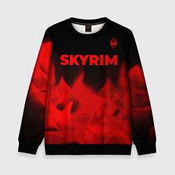 Свитшот детский Skyrim - red gradient посередине, цвет: 3D-черный