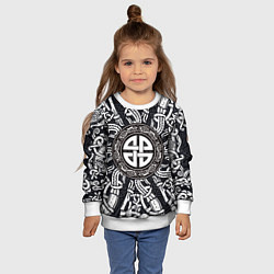 Свитшот детский Узел защиты воинов и кельтские узоры, цвет: 3D-белый — фото 2