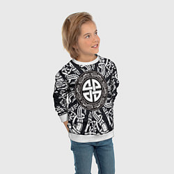Свитшот детский Узел защиты воинов и кельтские узоры, цвет: 3D-белый — фото 2