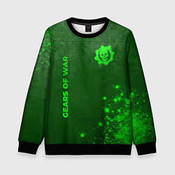 Детский свитшот Gears of War - green gradient вертикально