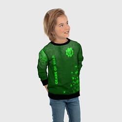 Свитшот детский Gears of War - green gradient вертикально, цвет: 3D-черный — фото 2