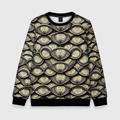 Детский свитшот Объемный египетский паттерн / 3D-Черный – фото 1