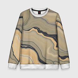 Свитшот детский Песочный мрамор, цвет: 3D-белый