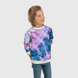 Свитшот детский Вода и розовая абстракция, цвет: 3D-белый — фото 2