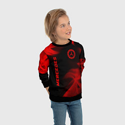 Свитшот детский Mercedes - red gradient вертикально, цвет: 3D-черный — фото 2