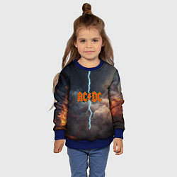 Свитшот детский ACDC логотип группы с молнией, цвет: 3D-синий — фото 2