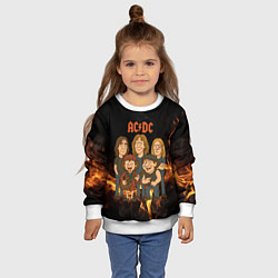 Свитшот детский ACDC в мультяшном стиле, цвет: 3D-белый — фото 2