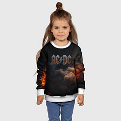 Свитшот детский ACDC металлический лого, цвет: 3D-белый — фото 2