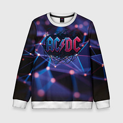 Свитшот детский ACDC лого в градиенте, цвет: 3D-белый