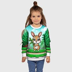 Свитшот детский Зайчик с мятой, цвет: 3D-белый — фото 2