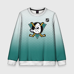 Детский свитшот Анахайм Дакс - зеленая геометрия