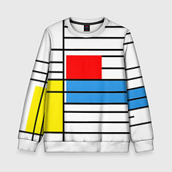 Свитшот детский В стиле мондриана, цвет: 3D-белый