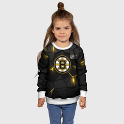 Свитшот детский Бостон Брюинз - плиты с подсветкой, цвет: 3D-белый — фото 2