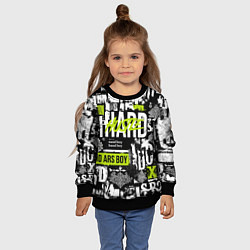 Свитшот детский Паттерн с надписями хасл, цвет: 3D-черный — фото 2