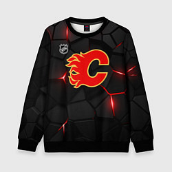 Свитшот детский Калгари Флэймз - НХЛ хоккей, цвет: 3D-черный