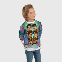 Свитшот детский Astro в стиле татуировки, цвет: 3D-белый — фото 2