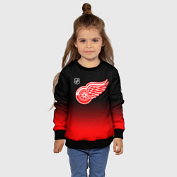 Свитшот детский Детройт Ред Уингз - градиент, цвет: 3D-черный — фото 2