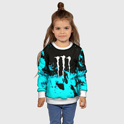 Свитшот детский Monster energy голубой огонь, цвет: 3D-белый — фото 2