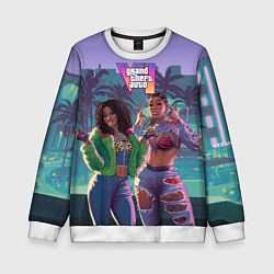 Свитшот детский Риал даймз из Gta 6, цвет: 3D-белый