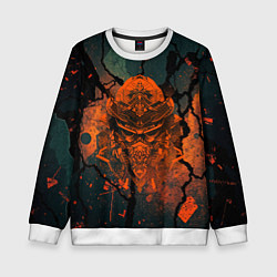 Свитшот детский Шлем кибернетического самурая, цвет: 3D-белый