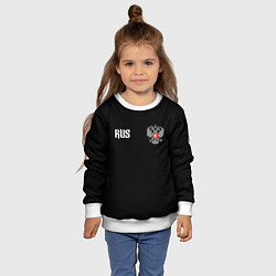 Свитшот детский Россия три полоски, цвет: 3D-белый — фото 2