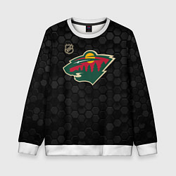 Свитшот детский Миннесота Уайлд - черные соты, цвет: 3D-белый