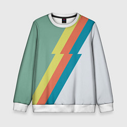 Свитшот детский Рок молния Боуи весенняя палитра, цвет: 3D-белый