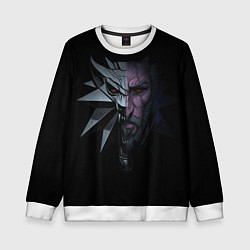 Свитшот детский Рожденный в Битве - Ведьмак 3, цвет: 3D-белый