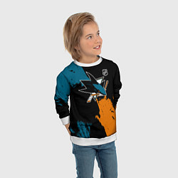 Свитшот детский Сан Хосе Шаркс - два цвета, цвет: 3D-белый — фото 2