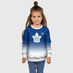 Свитшот детский Торонто Мейпл Лифс - синий градиент, цвет: 3D-белый — фото 2