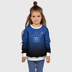 Свитшот детский Торонто Мейпл Лифс - синие соты, цвет: 3D-белый — фото 2