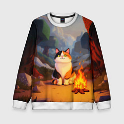 Детский свитшот Котик в кубическом мире