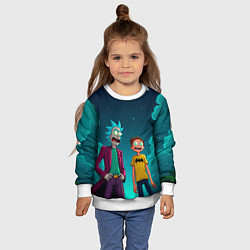 Свитшот детский Рик и Морти под вечерним небом, цвет: 3D-белый — фото 2