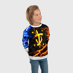 Свитшот детский Doom молнии шторм, цвет: 3D-белый — фото 2