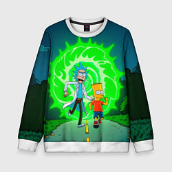 Свитшот детский Рик и Барт Симпсон, цвет: 3D-белый